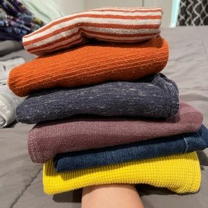 3T Fall Bundle - 5 long sleeve pullovers and PRIMARY jeans